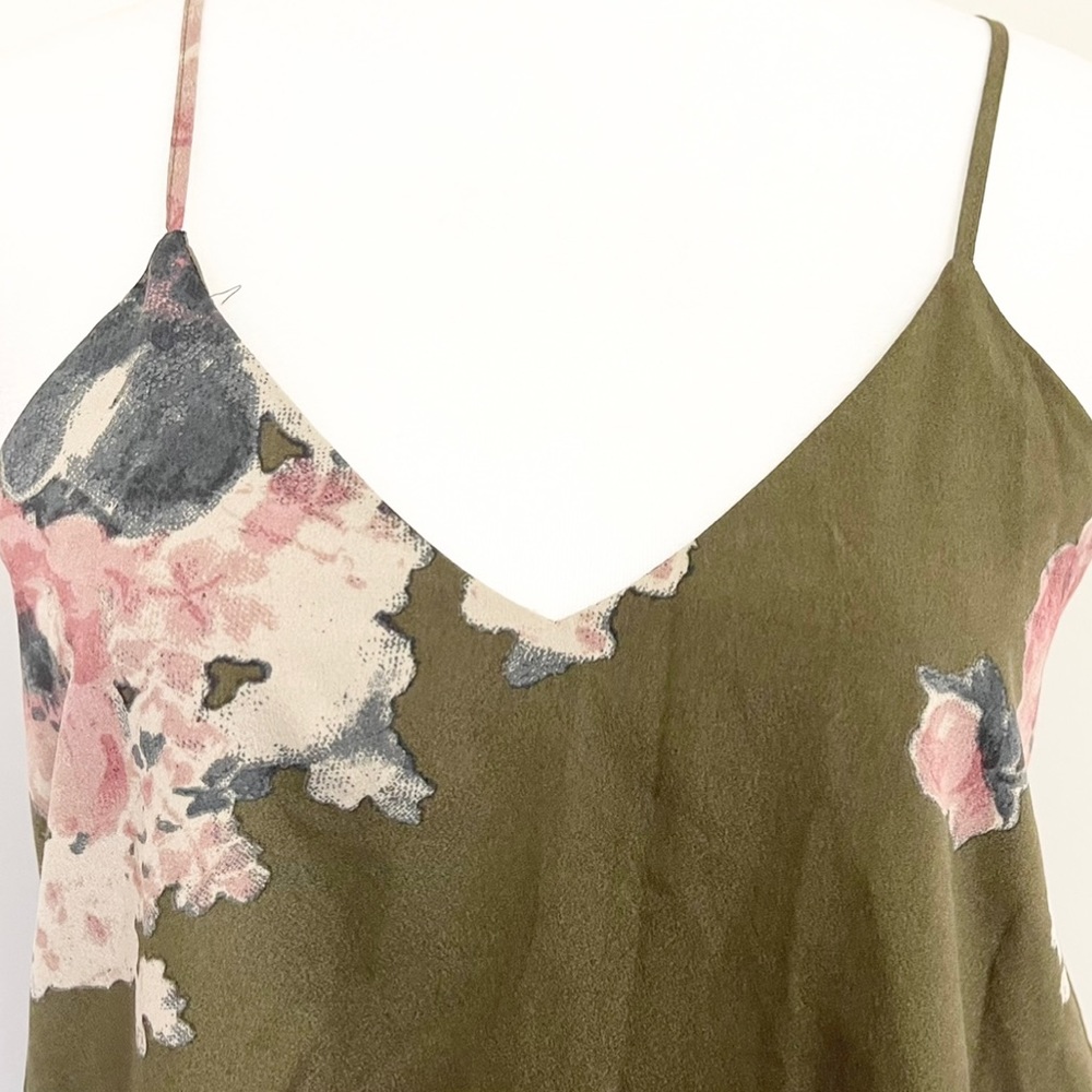 Gorgeous Free People army green floral slip dress! - Picture 4 of 9
